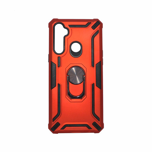 Realme 5-5i Red Armor Cover Military Grade Protection Built-in Kickstand Car Holder Mobile Phone Case